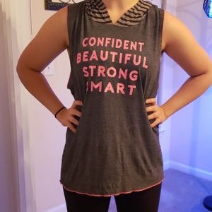 Sleeveless Hoodie  high/low top